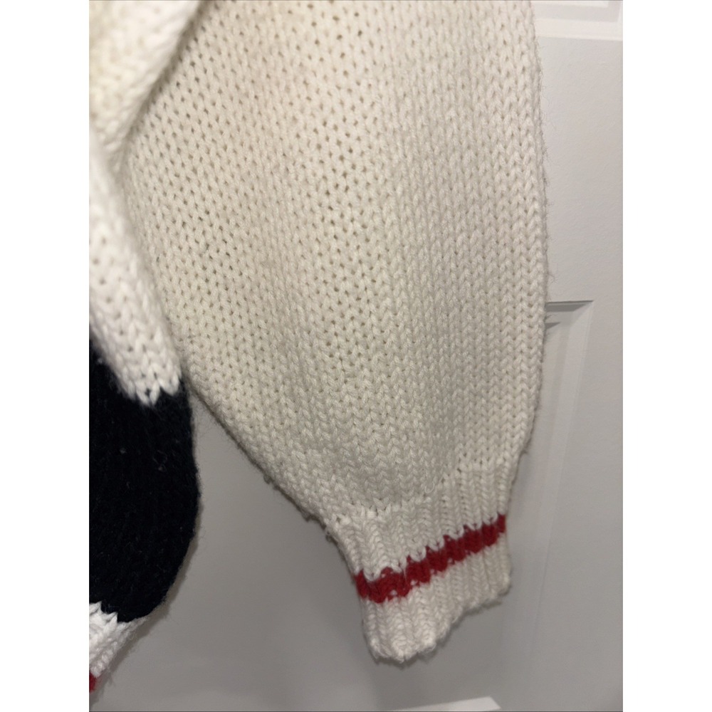 Vintage Santa Bear Sz Med Ugly Christmas Cream Acrylic Chunky Fun Sweater Korea - Picture 4 of 8